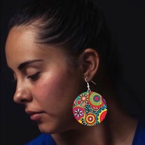 Creative Design Fashion Africa Jewelry Bohemian Wooden Both Printing Round